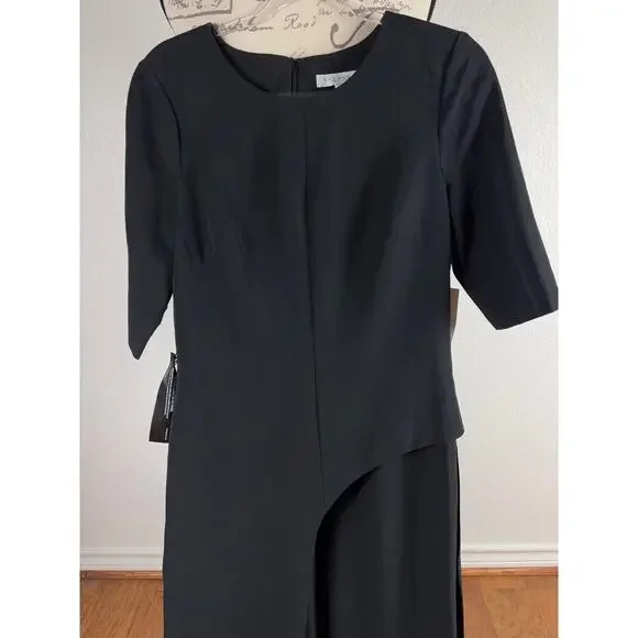 B37 Kay Unger Davina Walk Thru Jumpsuit Womens 10 Old Hollywood Modest Chic - Picture 5 of 7